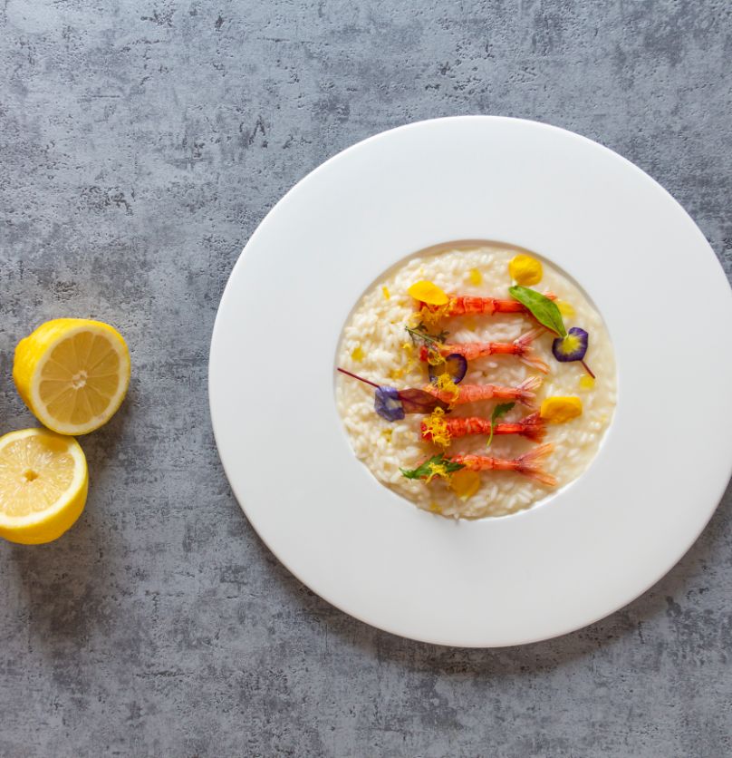 Risotto con gamberi di Mazara e limone del Garda Ricetta Saporie